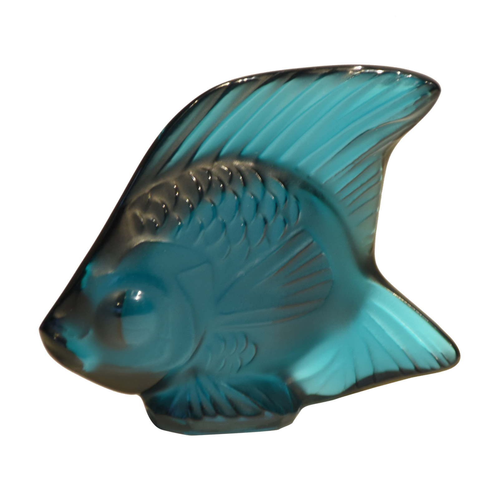 Lalique Turquoise Lustre Fish Crystal 10205600